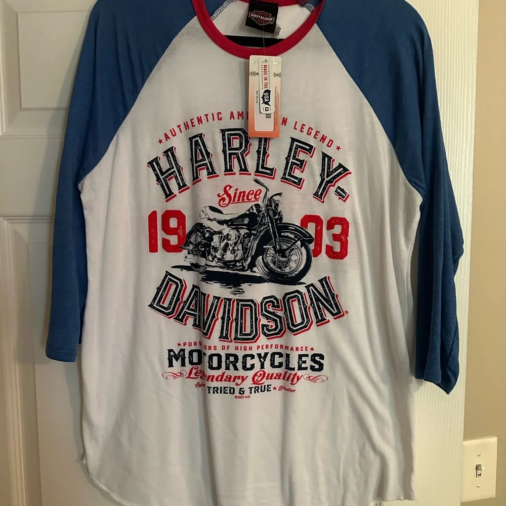 Harley Davidson Men's 3/4 sleeve shirt - Picture 1 of 4